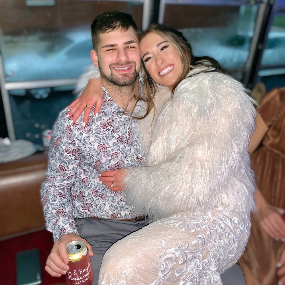 White fur jacket